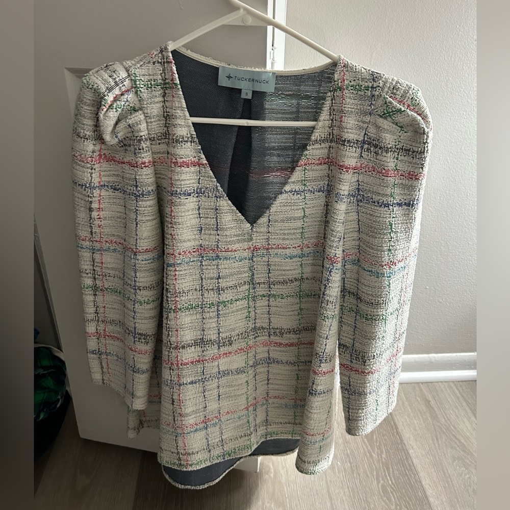 Tuckernuck Cream Plaid Top